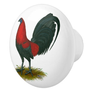 Amerikaanse Gamecock:  Bruin Rood Keramische Knop