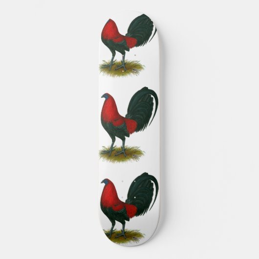 Amerikaanse Gamecock: Bruin Rood Persoonlijk Skateboard (Voorkant)