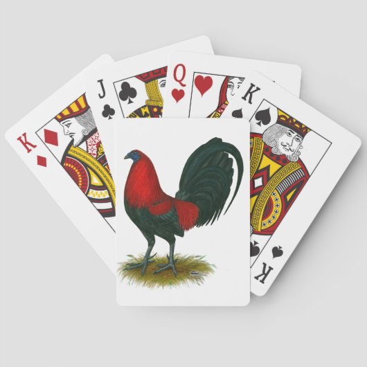 Amerikaanse Gamecock: Bruin Rood Pokerkaarten (Achterkant)
