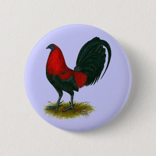Amerikaanse Gamecock: Bruin Rood Ronde Button 5,7 Cm