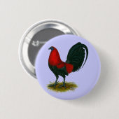 Amerikaanse Gamecock: Bruin Rood Ronde Button 5,7 Cm (Voorkant /achterkant)