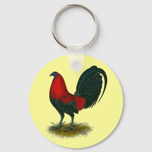 Amerikaanse Gamecock: Bruin Rood Sleutelhanger (Voorkant)