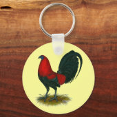 Amerikaanse Gamecock: Bruin Rood Sleutelhanger (Voorkant)