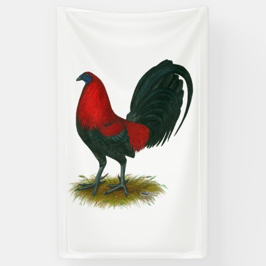 Amerikaanse Gamecock: Bruin Rood Spandoek (Verticaal)