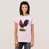 Amerikaanse Gamecock: Bruin Rood T-shirt (Voorkant volledig)