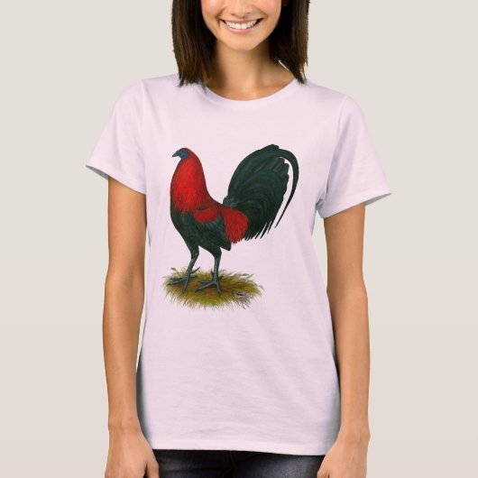 Amerikaanse Gamecock: Bruin Rood T-shirt (Voorkant)