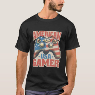 Amerikaanse Gamer USA Controller Patriottische Kun T-shirt