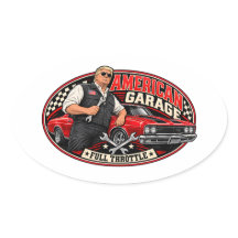 Amerikaanse Garage Full Throttle Ovale Sticker