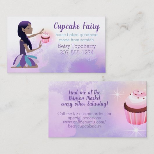 Amerikaanse gebakkerkbakkersbakkerij voor magisch  visitekaartje (Voorkant / Achterkant)