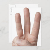 Amerikaanse gebarentaal 6 briefkaart (Voorkant / Achterkant)