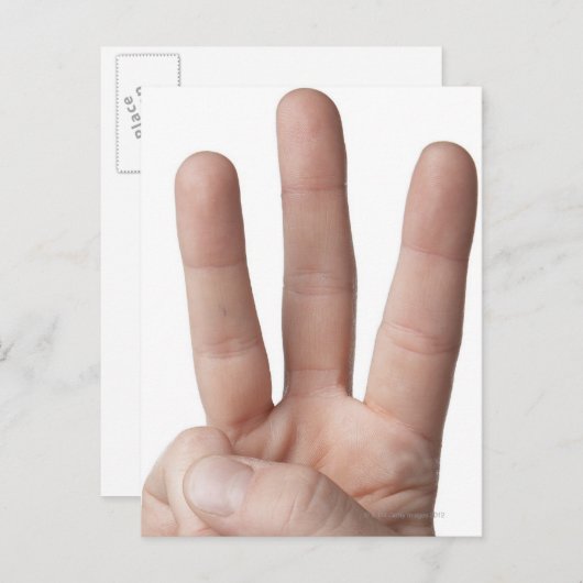 Amerikaanse gebarentaal 6 briefkaart (Voorkant / Achterkant)