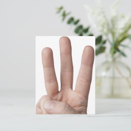 Amerikaanse gebarentaal 6 briefkaart (Staand voorkant)