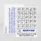 Amerikaanse Gebarentaal Alfabet, ASL Doof Bedankkaart (Voorkant / Achterkant)