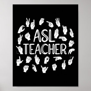 Amerikaanse Gebarentaal Alfabet Gebarentaaldocent Poster