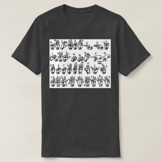 Amerikaanse gebarentaal alfabet t-shirt (Design voorkant)