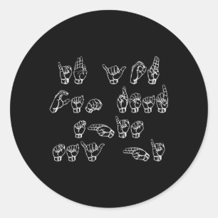 Amerikaanse gebarentaal als je dit kunt lezen ronde sticker