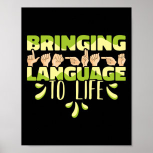 Amerikaanse Gebarentaal Asl Brengt Taal Tot Leven Poster