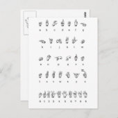Amerikaanse gebarentaal (ASL) Briefkaart (Voorkant / Achterkant)