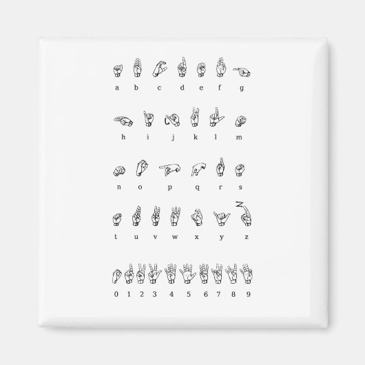 Amerikaanse gebarentaal (ASL) Magneet (Voorkant)