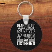 Amerikaanse gebarentaal doof bewustzijn 1 sleutelhanger (Voorkant)