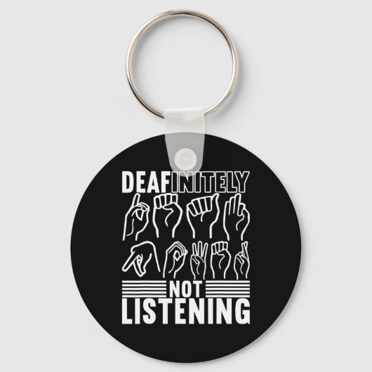 Amerikaanse gebarentaal doof bewustzijn 1 sleutelhanger (Achterkant)