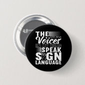 Amerikaanse gebarentaal Doof Bewustzijn 5 Ronde Button 5,7 Cm (Voorkant /achterkant)