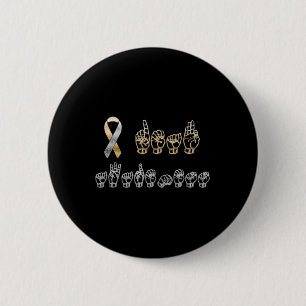 Amerikaanse gebarentaal doof bewustzijn ronde button 5,7 cm