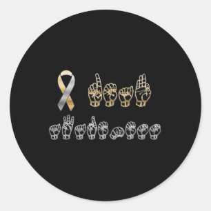 Amerikaanse gebarentaal doof bewustzijn ronde sticker