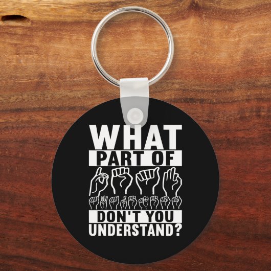 Amerikaanse gebarentaal doof bewustzijn sleutelhanger (Achterkant)