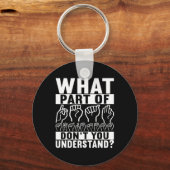 Amerikaanse gebarentaal doof bewustzijn sleutelhanger (Voorkant)