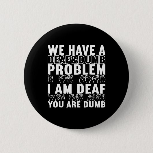 Amerikaanse gebarentaal doofbewustzijn 20 ronde button 5,7 cm (Voorkant)
