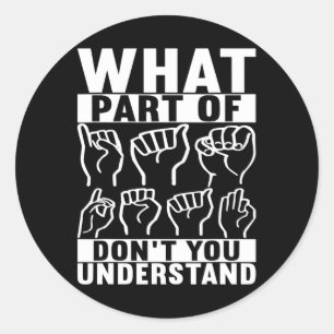 Amerikaanse gebarentaal doofbewustzijn 7 ronde sticker