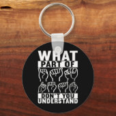 Amerikaanse gebarentaal doofbewustzijn 7 sleutelhanger (Achterkant)