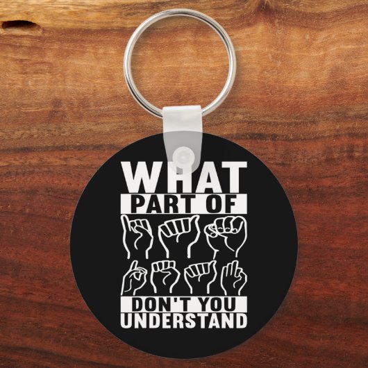 Amerikaanse gebarentaal doofbewustzijn 7 sleutelhanger (Achterkant)