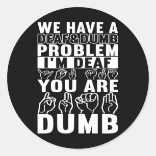 Amerikaanse Gebarentaal Dove Bewustwording 16 Ronde Sticker