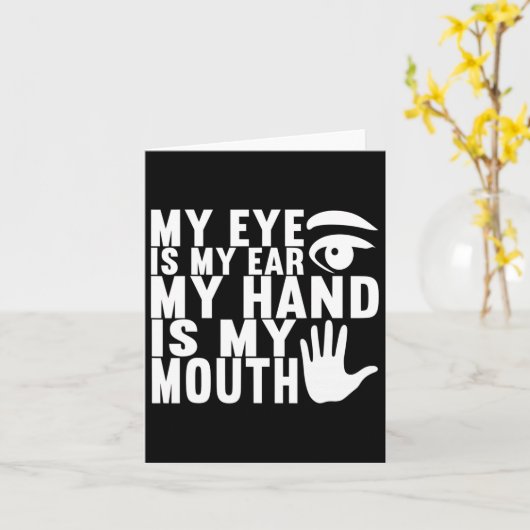 Amerikaanse Gebarentaal Dove bewustwording 18  Kaart (Gele Bloem)