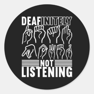 Amerikaanse Gebarentaal Dove Bewustwording 1  Ronde Sticker