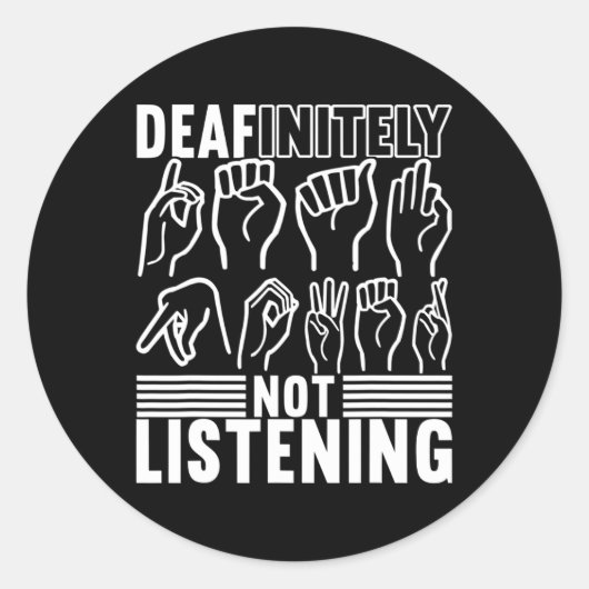 Amerikaanse Gebarentaal Dove Bewustwording 1 Ronde Sticker (Voorkant)