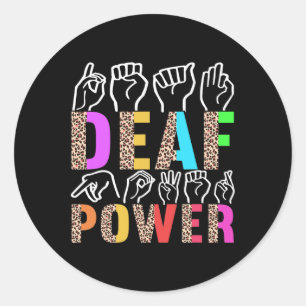 Amerikaanse Gebarentaal Dove bewustwording 3  Ronde Sticker