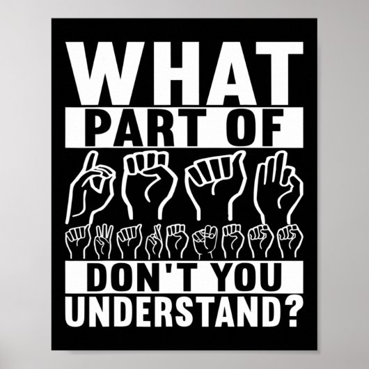 Amerikaanse Gebarentaal Dove bewustwording Poster (Voorkant)