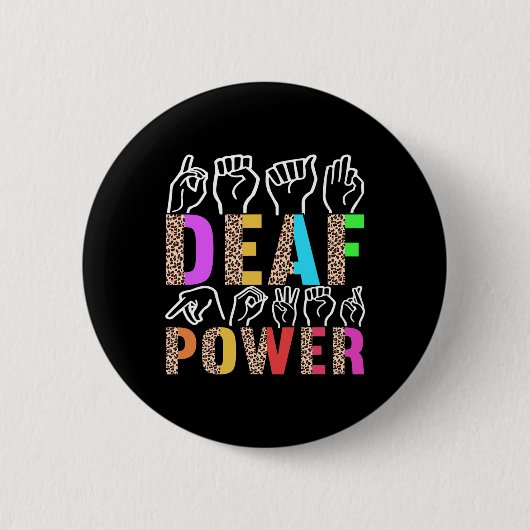 Amerikaanse Gebarentaal Dovenbewustzijn 3  Ronde Button 5,7 Cm (Voorkant)