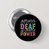 Amerikaanse Gebarentaal Dovenbewustzijn 3  Ronde Button 5,7 Cm (Voorkant /achterkant)