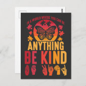 Amerikaanse gebarentaal: een soort puzzle vlinder briefkaart (Voorkant / Achterkant)