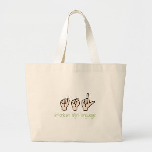 Amerikaanse gebarentaal grote tote bag