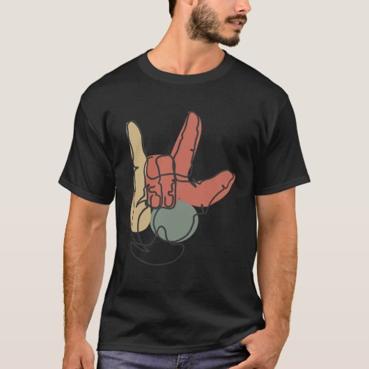 Amerikaanse gebarentaal Ik hou van je T-shirt (Voorkant)