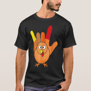 Amerikaanse Gebarentaal Ik Hou Van Jou Thanksgivin T-shirt