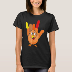 Amerikaanse Gebarentaal Ik Hou Van Jou Thanksgivin T-shirt
