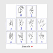 Amerikaanse Gebarentaal, Leer ASL-nummers Stickers (Vel)