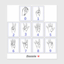 Amerikaanse Gebarentaal, Leer ASL-nummers Stickers