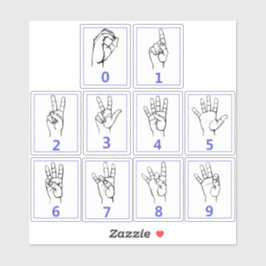 Amerikaanse Gebarentaal, Leer ASL-nummers Stickers